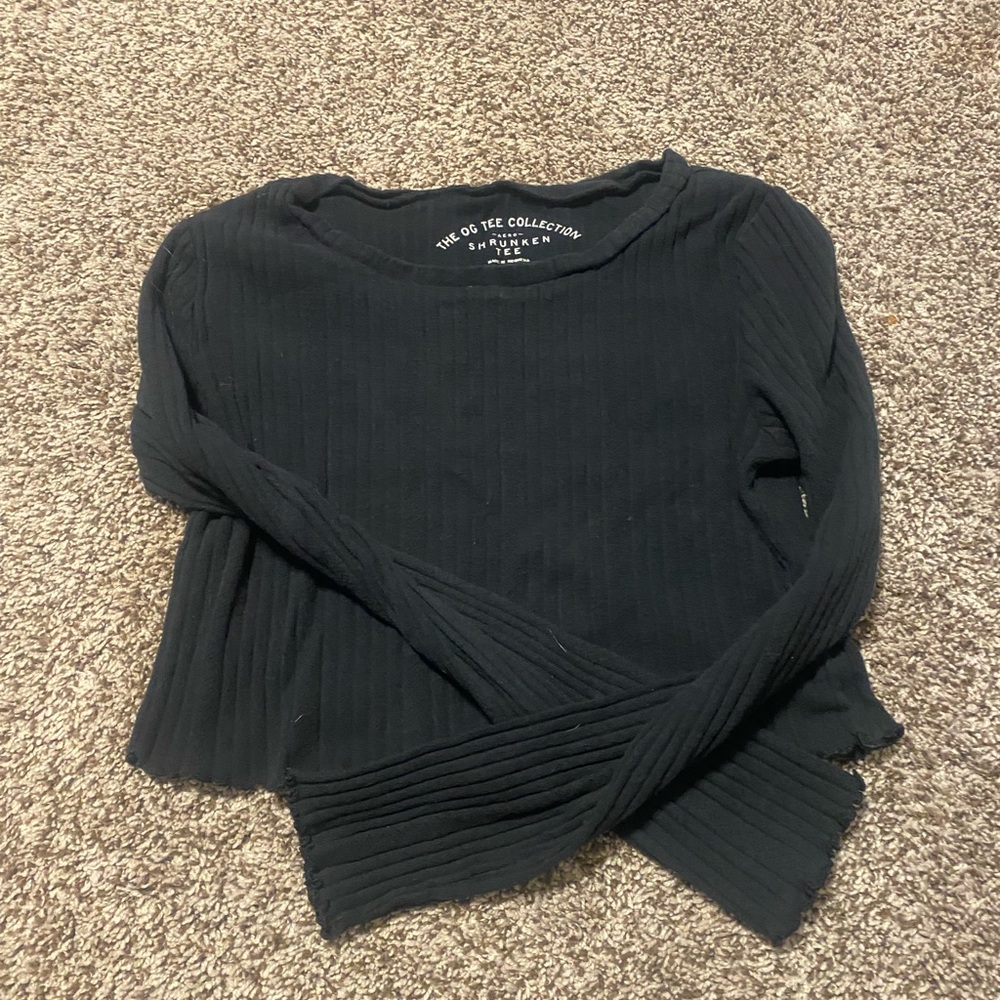 Black Ribbed Top